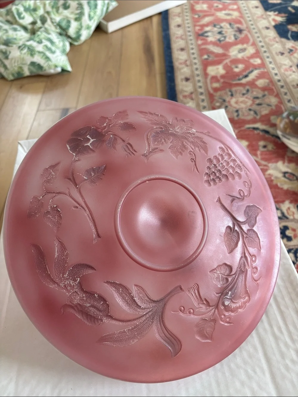 Vintage Pink Depression Glass Center Handle Serving Tray 10